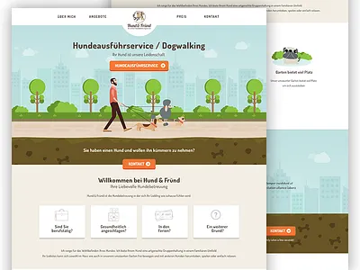 Hund & Fründ webdesign care city colorful dog flat health illustration pet pets ui ux webdesign