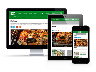 Dr. Oz Recipes Responsive Web Design adobe creative cloud digital design dr. oz entertainment media photoshop recipes responsive responsive web design television web design