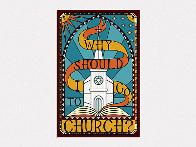 Stain Glass Illustration christian church cross crossway design font glass illustration light stroke word