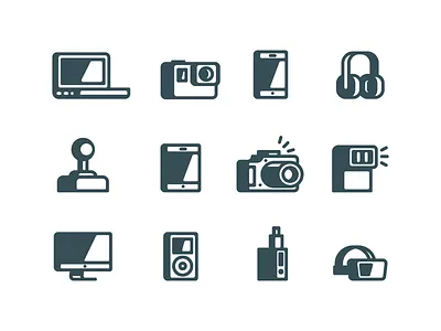 Gadgets Icons camera device gadget headphones icons laptop phone