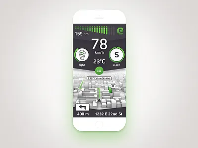 Kawasaki - E horizon app battery data electric motorcycle navigation ui