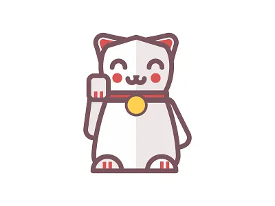 Lucky Cat Stickers Coming from Sticker Mule asia cat china illustration japan kitten kitty lucas jubb lucky lucky cat toy vector