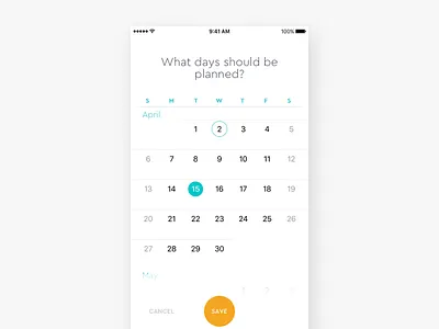 Calendar app calendar dates design form interface ios questionnaire travel ui user ux