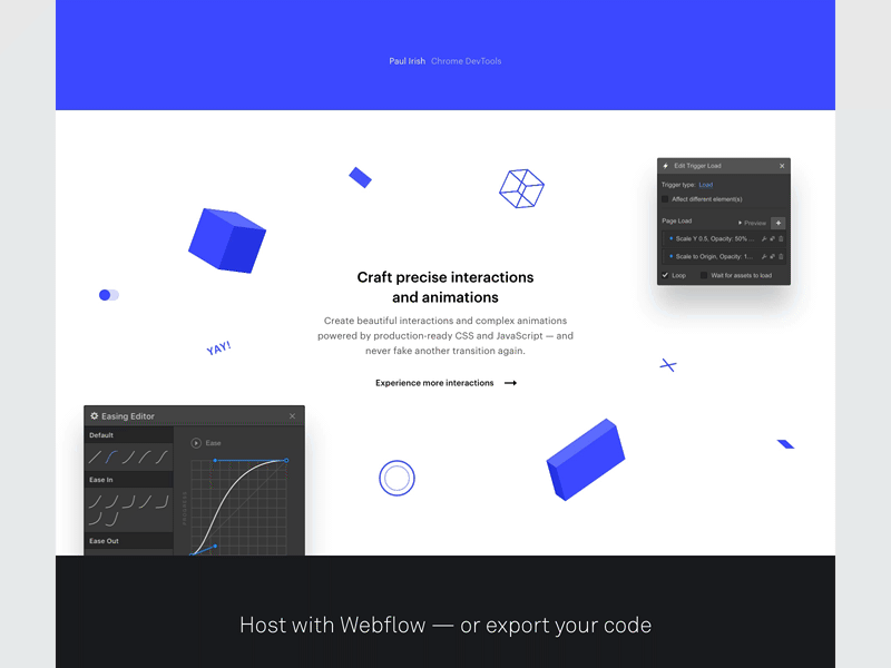 Favorite Section animate illustration isometric loop rotating cubes web design webflow