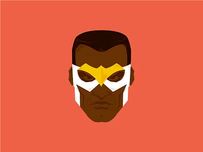 The Falcon, Sam Wilson avengers comic comics digital falcon flat gold hero illustration marvel mask vector