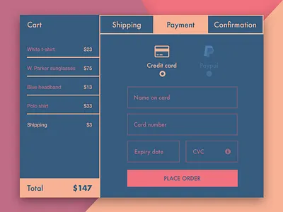 #DailyUI challenge #002 — Credit Card Checkout cart checkout concept creditcard dailyui form minimal signup the100dayproject ui web