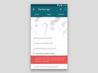 Daily UI 92 FAQs 11:13 android blue faqs fonts questions red