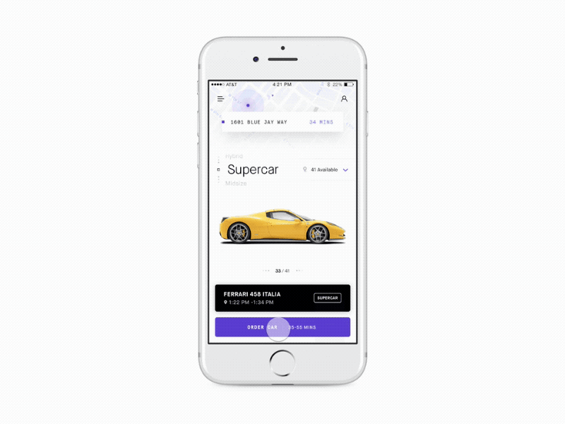 Car Rental Prototype ios iphone mobile ui ux