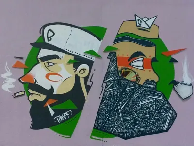 Graffiti Collabo with human flashboy bkopf bkopfone character flashboy germany graffiti hall human maritim