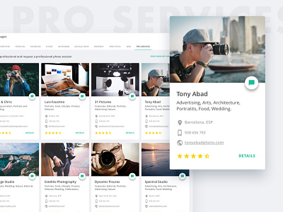 Exentriq Media Library - Pro Services card design directory material design media library ui ux web