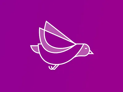 A pigeon flying in a purple sky bird icon illustration pigeon
