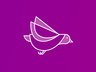 A pigeon flying in a purple sky bird icon illustration pigeon