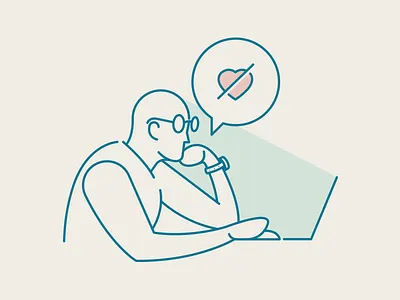 Reset! designer digital heart icon idea illustration man reset tech think vector work