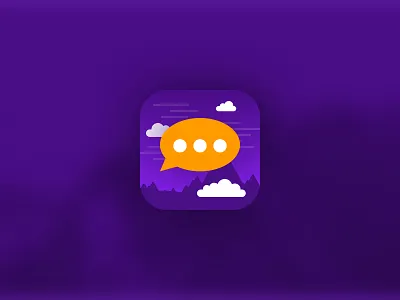 ChatStories Icon app chat icon mountains purple reading smartphone stories zeppelin