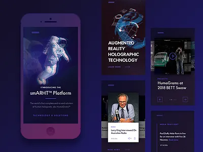 Mobile screens anaglyph glitch holographic mobile ui