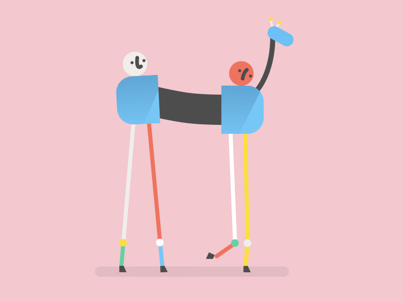 Silly robot no.14 2d animation character flat gif illustration loop robot rubberhose2 vector