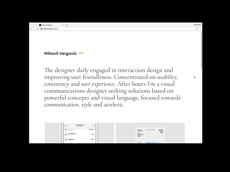 mihovilvargovic.com 🏊 clean peronal page portfolio responsive rwd simple ui ux