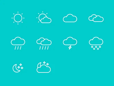 Weather outline icons cloud forecast icon icons meteo moon night rain snow star sun weather