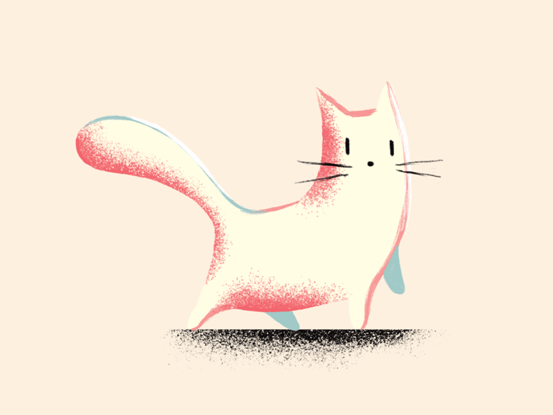 Cat going for a stroll animade animation cat cute kitteh kitten kitty pastel strolling walkcycle walking