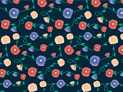 Day 1/100 100dayproject 100daysofpatternswithalex flowers illustration patterns springtime