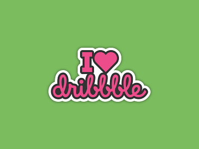 I ❤ Dribbble die cut free stickers gift label love sticker sticker mule