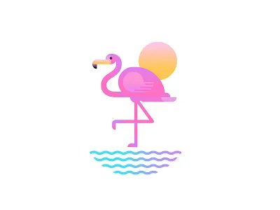 Flamingo flamingo florida geometric logo