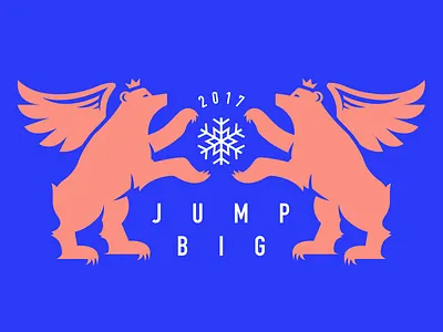 Polar Plunge bear heraldry illustration jump polar polar bear polar plunge snowflake