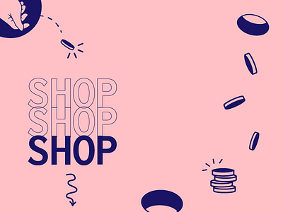 Shop Banner coin toss hand hole money shine shop