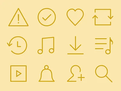 Empty States bell glyph icon iconography icons line note pictogram search set stroke