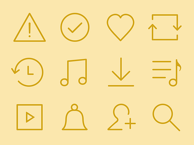 Empty States bell glyph icon iconography icons line note pictogram search set stroke