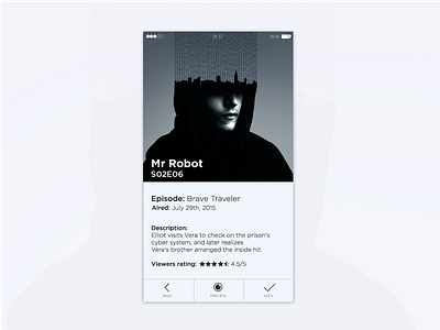 TV Shows App for iOS app clean concept design ios iphone mobile simple tv series tv show ui ux