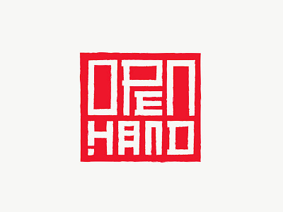 Open Hand Logo brand branding hanko hanko stamp japanese karate logo martial arts open hand red