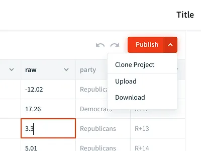 Data & Viz data orange table ui