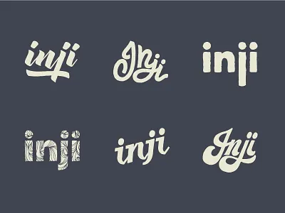 Inji Logotype Sketches lettering logo logotype sketch streetwear surf surfwear typography