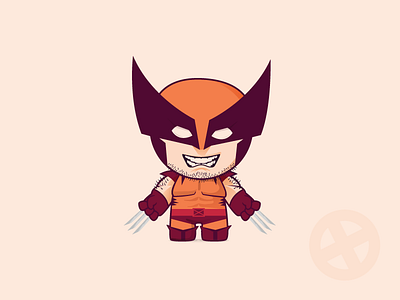 Mini Wolverine (1980s) comic comics design flat hero illustration logan marvel vector wolverine xmen