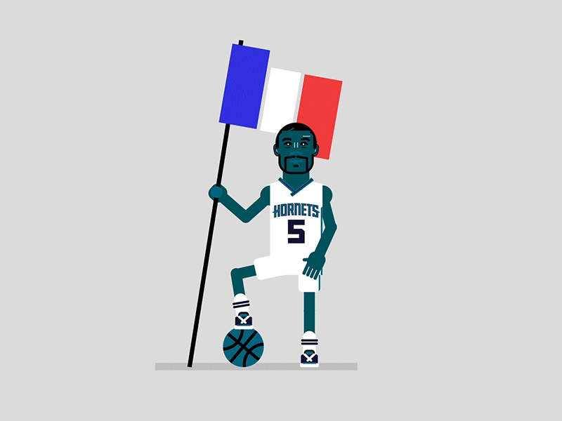 Nic Batum is French animation basketball charlotte flag france hornets motion nba nic batum sports