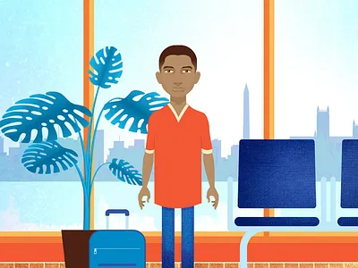 Juan's Arrival family helping illustration immigration reconnect