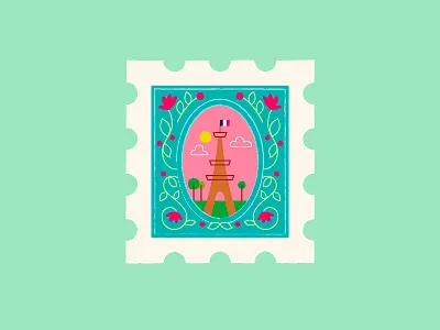 Paris eiffel tower paris postage stamp stamp