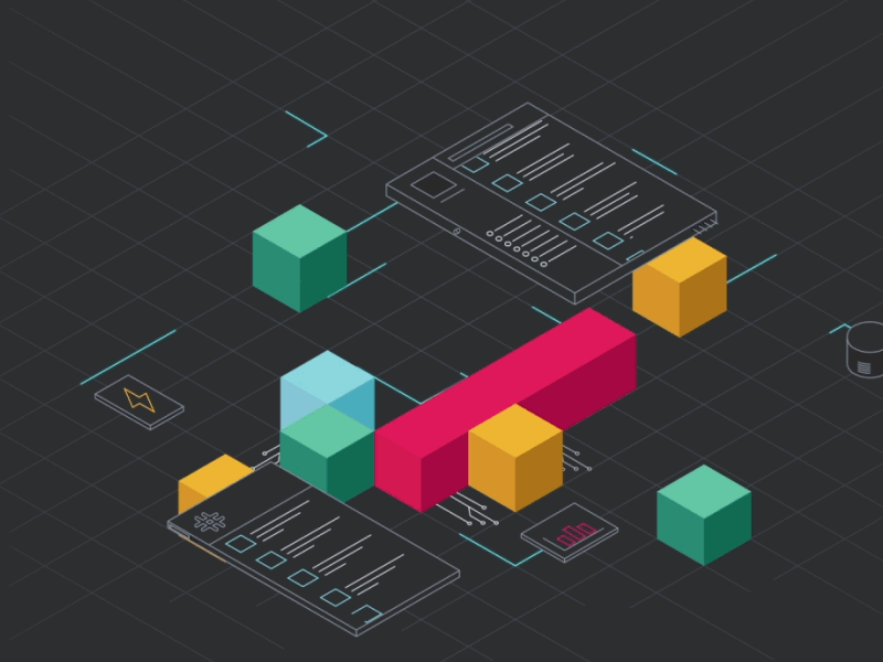 THE GRID. animation grid isometric vector