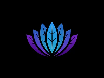Flower Series - Lotus blues clean design flower gradient icon illustration plant series sharp