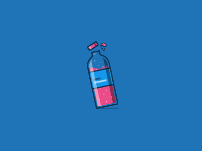Plastic bottle 2d bottle dribbble drink illustration invitation invite pink