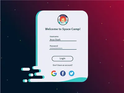 Daily Ui 001 001 astronaut bcit d3 dailyui gradients jarellalvarez signin signup space vancouver