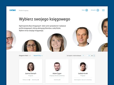 inFakt marketplace accounting bookkeeping clean flat infakt invoicing landing page marketplace profile store website