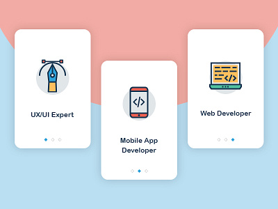 Onboarding cards colorful icons mobile app onboarding tutorial ui design