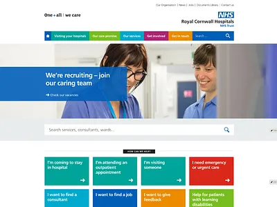 Royal Cornwall Website branding colour design health identity nhs websites