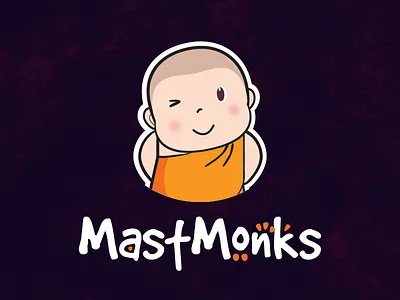 Mastmonks character identity design illustration logo mastmonks monk monks typography wink