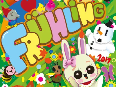 Spring! bubblefriends bunny character flower green illustration snowman spring vector