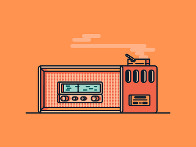 Live am ciggar fm graphic design illustration old radio retro smoke tune