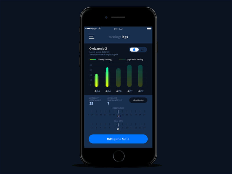 Gym App animation app gif gym ui ux
