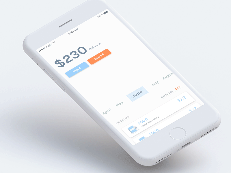 Wallet app design concept animation app clean design graph interaction ios minimal ui ux wallet